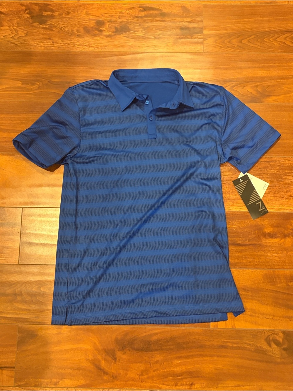 Z by Zella Boys Blue & Black Striped Collared Shirt Size X-Large (14/16) NWT